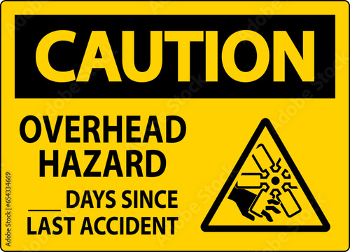 Caution Sign Overhead Hazard ___ Days Since Last Accident