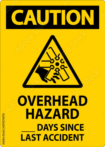 Caution Sign Overhead Hazard ___ Days Since Last Accident