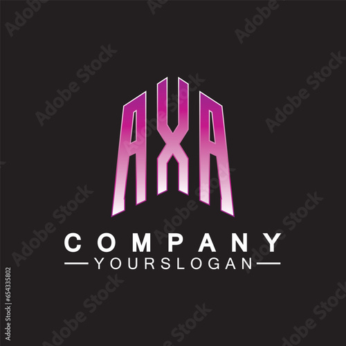 Initial Letters AXA Logo Design Vector Template. photo