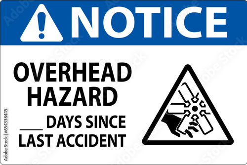 Notice Sign Overhead Hazard ___ Days Since Last Accident