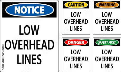 Caution Sign Low Overhead Lines