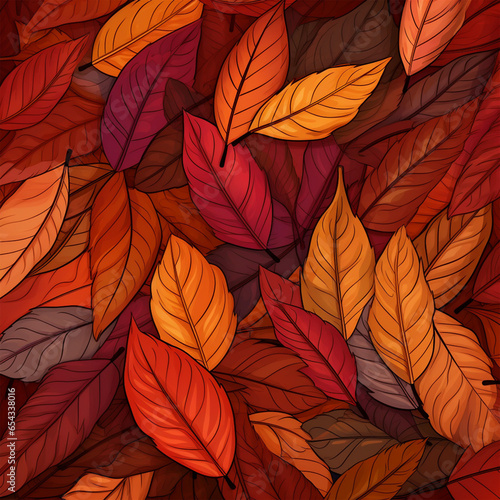 Illustration of seamless pattern with leaves