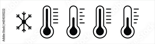 cold temperature icon set. cold temperature measurement symbol, vector illustration photo