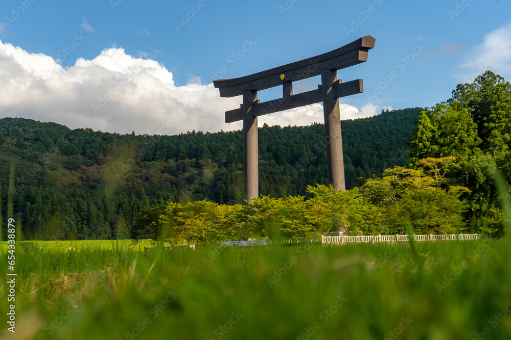 Oyunohara , Big torii gate in Wakayama during summer at Wakayama Honshu , Japan : 1 September 2019