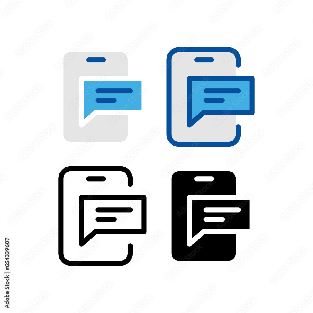 Writing message in mobile phone or cell phone. Bubble text in