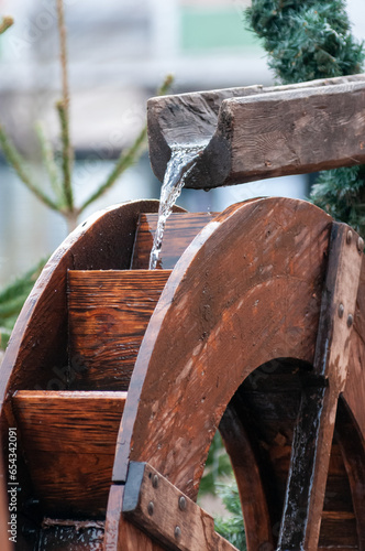 Water falling in the Water Mill Wheel