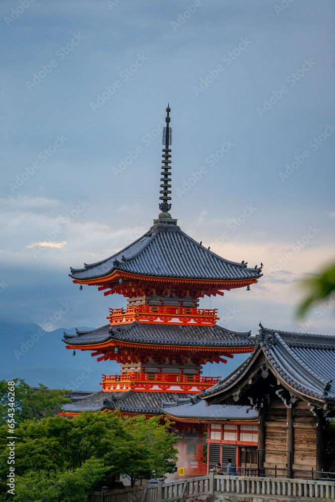 Naklejka premium Kiyomizu-dera , Kiyomizu temple in Kyoto during summer at Kyoto Honshu , Japan : 2 September 2019