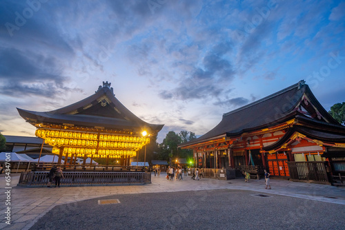 Yasaka shrine   shinto shrine in Kyoto during summer at Kyoto Honshu   Japan   2 September 2019