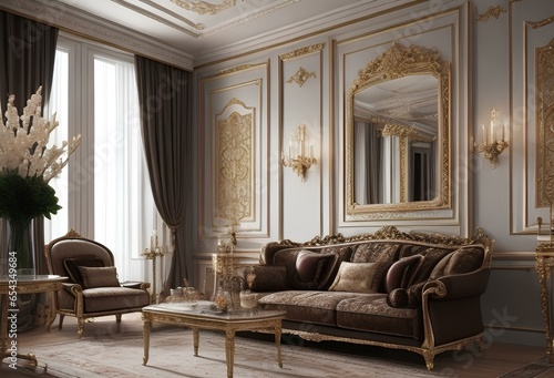 luxury living room. Generative AI