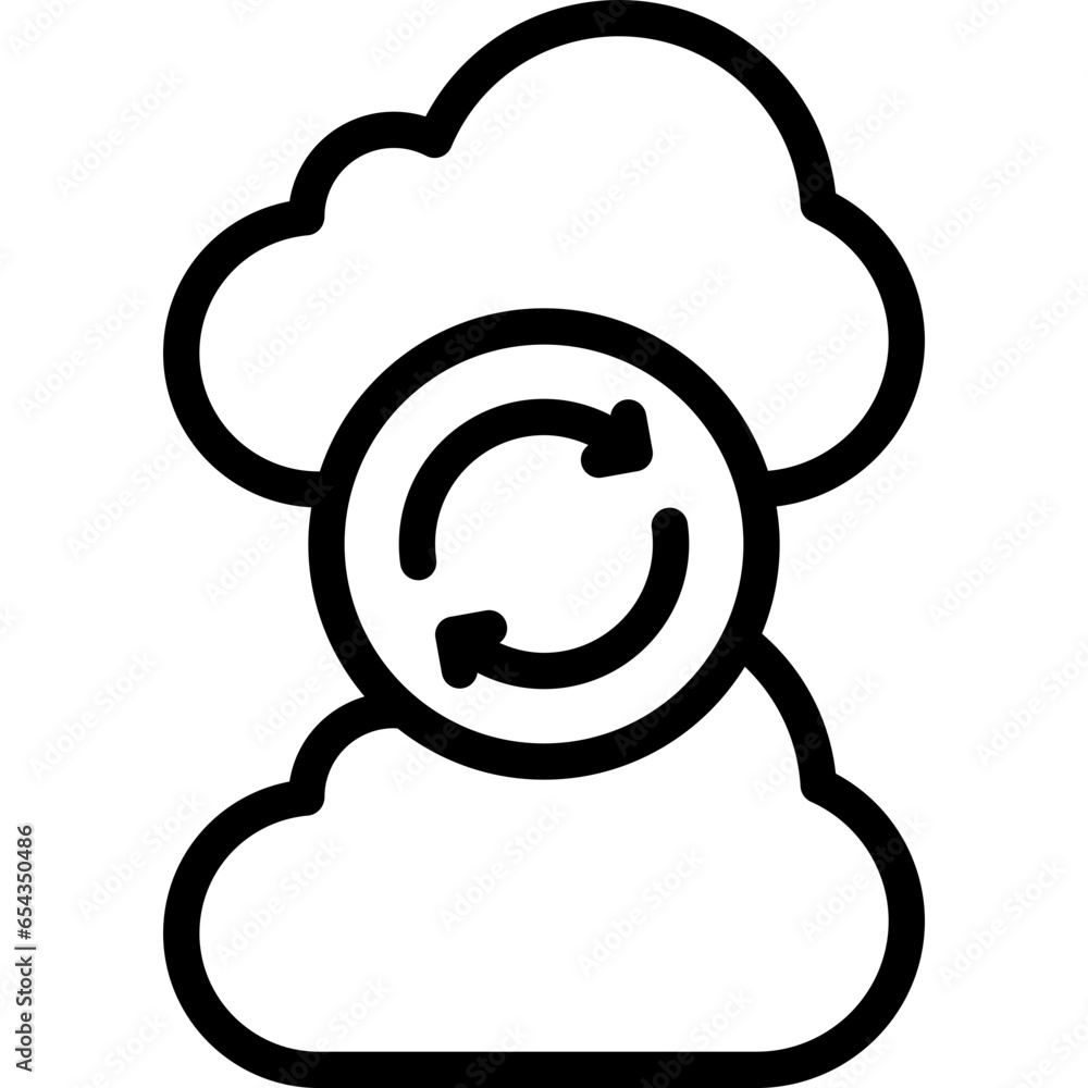 Synchronise Two Clouds Icon Synchronise Two Clouds Icon