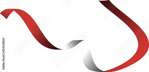 Peru Flag in Ribbon Shape