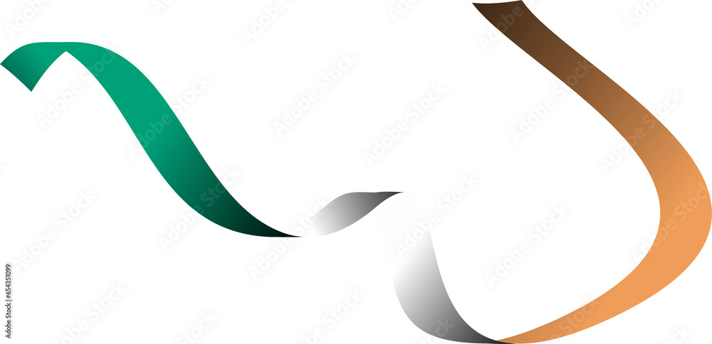 Ireland Flag in Ribbon Shape Ireland Flag in Ribbon Shape