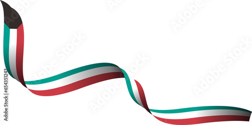 Kuwait Flag Ribbon Shape