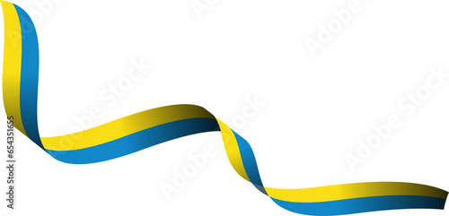 Ukraine National Flag in Ribbon Shape
