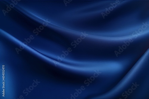 dark blue abstract background, satin silky. old navy blue color. background space design. soft wave fold, Generative AI