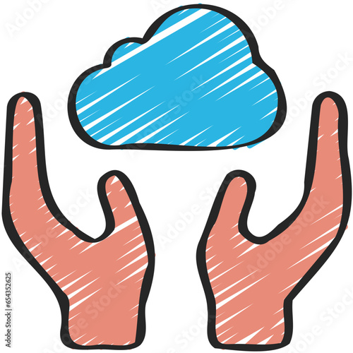 Hands Giving Cloud Icon