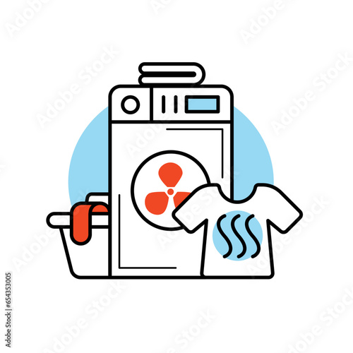 Washing machine vector icon in flat style.
