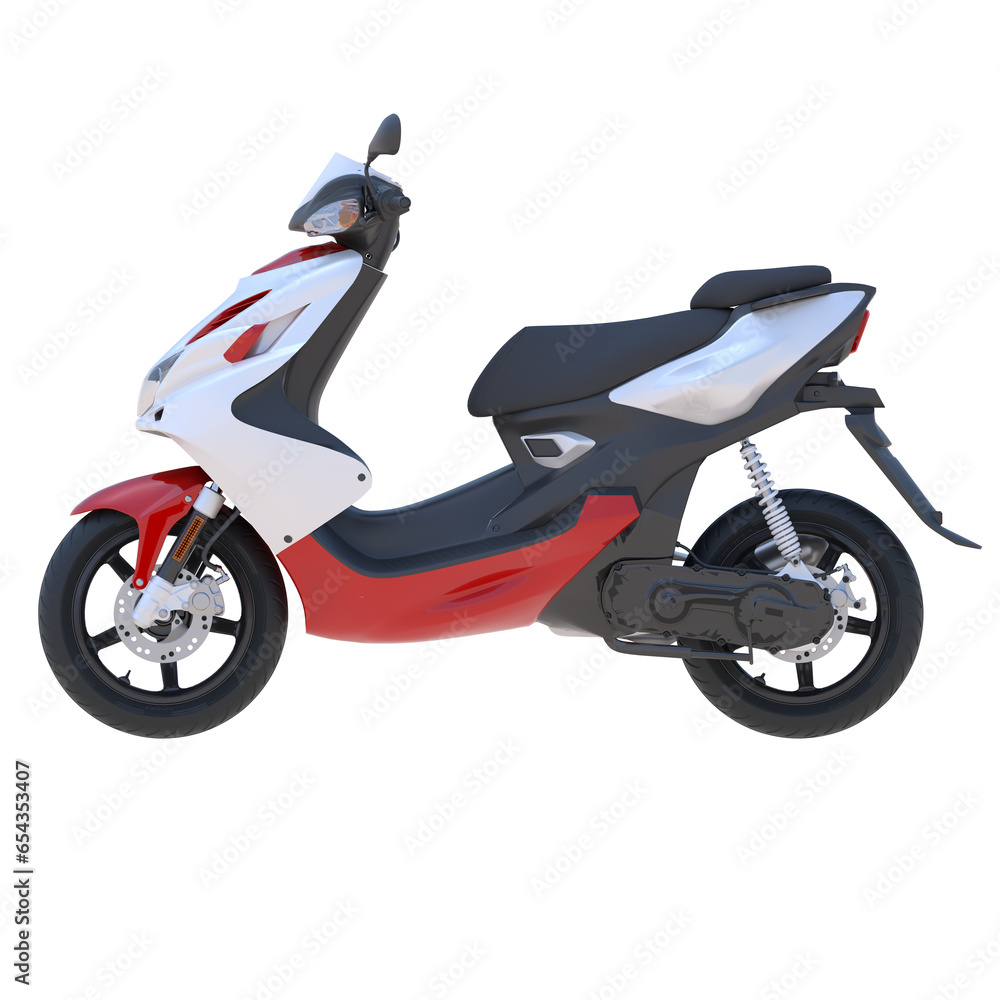 Realistic motorcycle on isolated transparency background, side view of motorcycle Realistic motorcycle on isolated transparency background, side view of motorcycle
