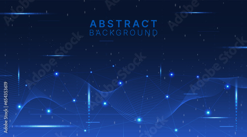 Abstract Waving Particle Technology Background Design.