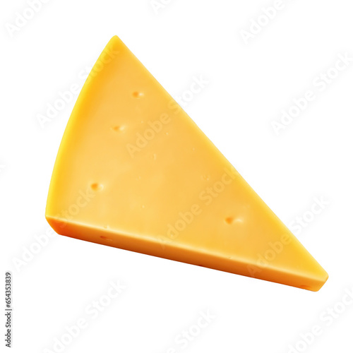 Slice of Cheddar Cheese Iso...
