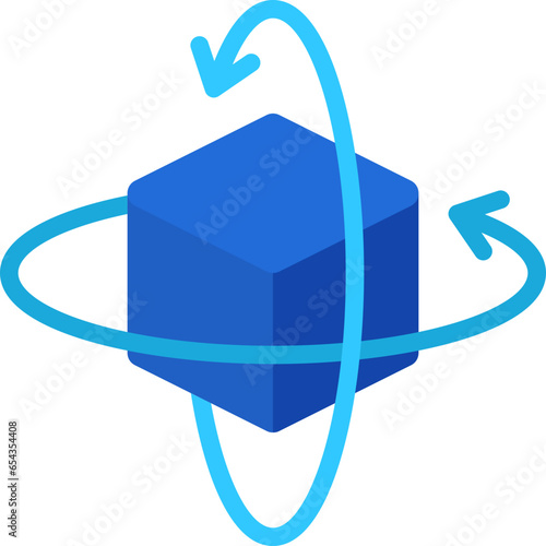 360 Rotate Cube Icon