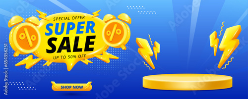 Super Sale Banner Template. Sale Banner Design. Abstract Sale Banner. sale promotion with a discount offer on a special occasion, give voucher, poster or background.