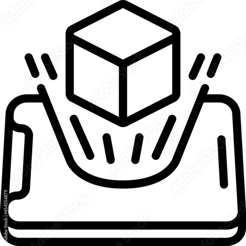 Hologram Cube 3D Mobile Icon
