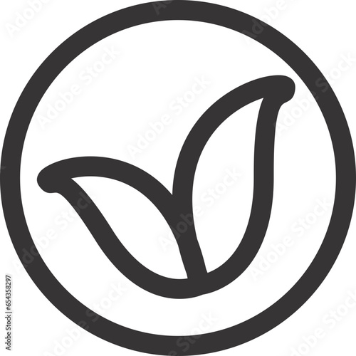 leaf icon inside circle 