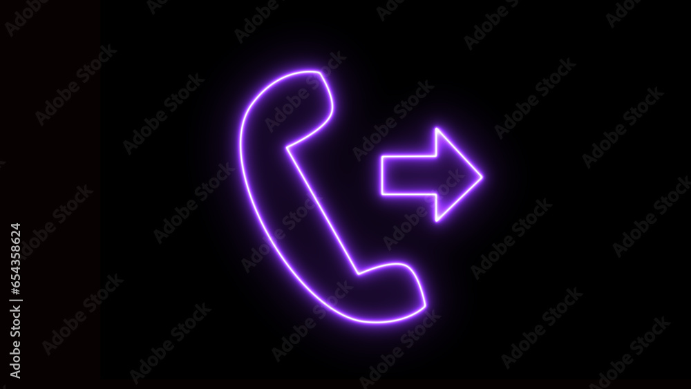 3D glowing wireframe symbol of phone symbol isolated on black background. Call the normal icon. Flat design. purple color phone icon.Black background. 3D glowing wireframe symbol of phone symbol isolated on black background. Call the normal icon. Flat design. purple color phone icon.Black background.