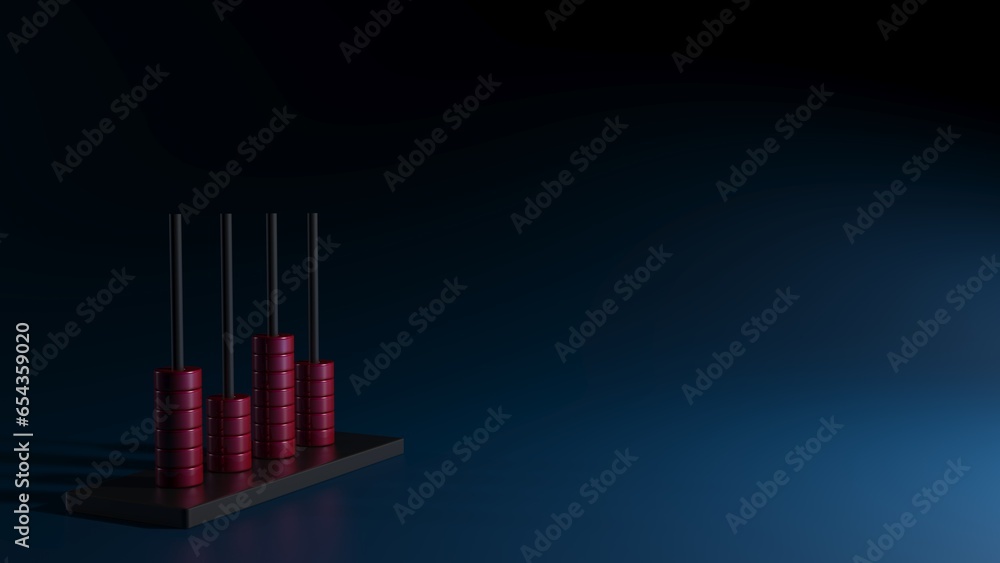 Fototapeta premium Blue dark background with abacus