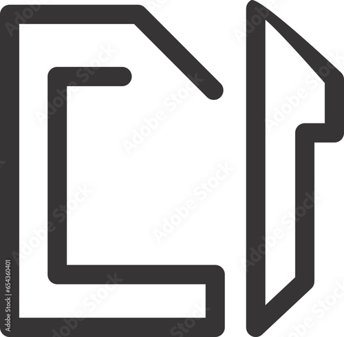 home and building icon outline flat vector 