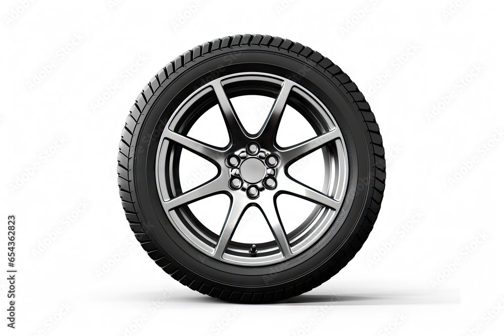 Aluminum wheels isolated car tire on white background Aluminum wheels isolated car tire on white background