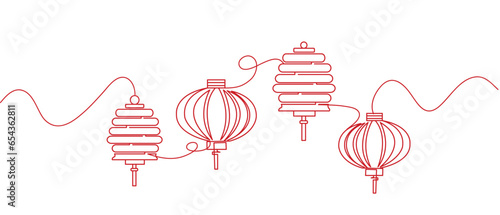 chinese new year vector line art style eps 10	