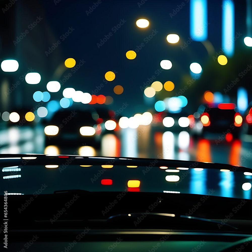 night city street. AI Generated.