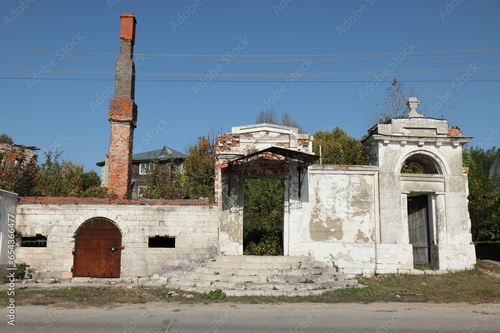Remains of Barkov's house. Monument of urban planning and architecture in the city of Kasimov, Ryazan region. September 28, 2023