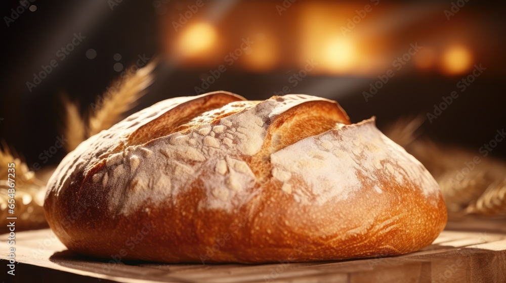 Close up of freshly baked sourdough bread. Bakery shop background with tasty bread on bakery shelves. Close up of freshly baked sourdough bread. Bakery shop background with tasty bread on bakery shelves.
