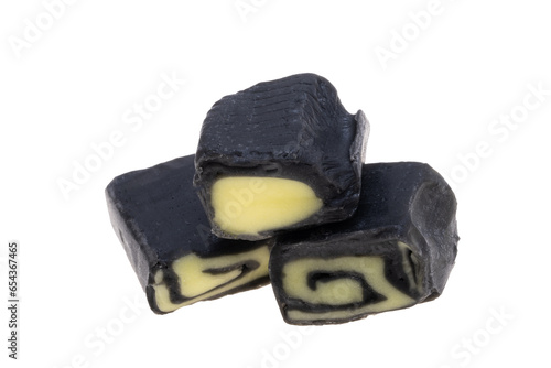 black mint candies isolated photo