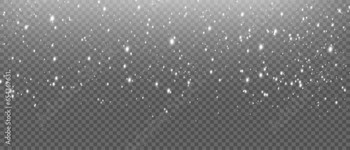 Falling  snowflakes in transparent beauty  delicate and small  isolated on a clear background. Snowflake elements  snowy backdrop. Vector illustration of intense snowfall  snowflakes.Christmas.
