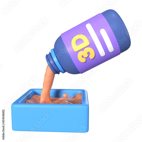 Resin Bottle 3D Illustration Icon