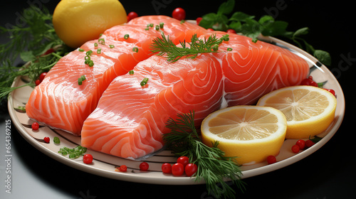 Salmon fillet.