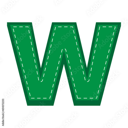 green sewing alphabet