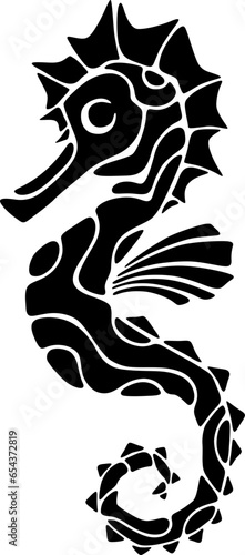 Ethnic seahorse vector, seahorse tattoo style design