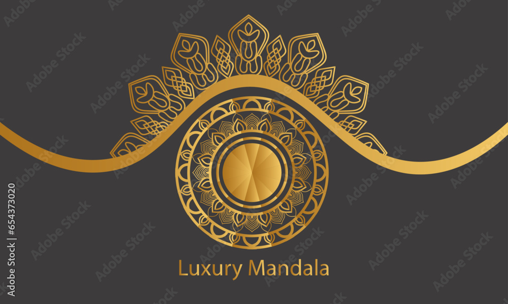 Fototapeta premium luxury mandala with abstract background with golden arabesque pattern east style.