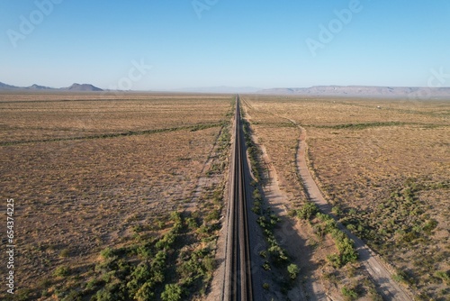 Train tracks at dusk