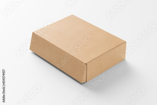 Brown Paper box Cardboard box isolated on white background 