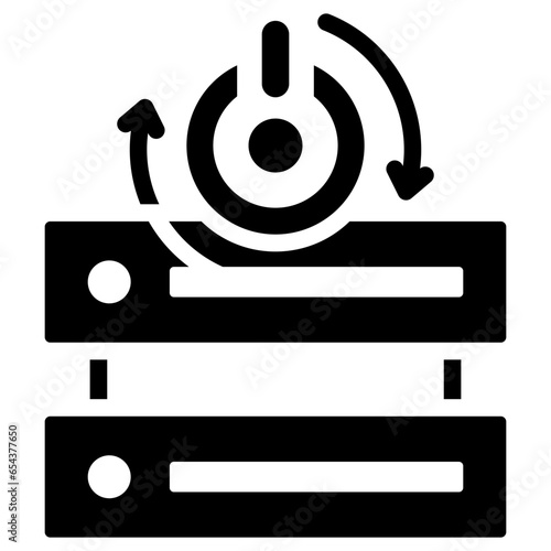 Server Reboot Glyph Icon