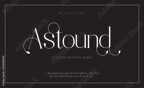 Astound Abstract digital technology logo font alphabet. Minimal modern urban fonts for logo, brand etc. Typography typeface uppercase lowercase and number. vector illustration