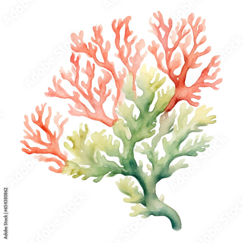 Pastel Coral Watercolor Clipart Illustration, Under the Sea Watercolor, Sealife, Oceanlife Clipart