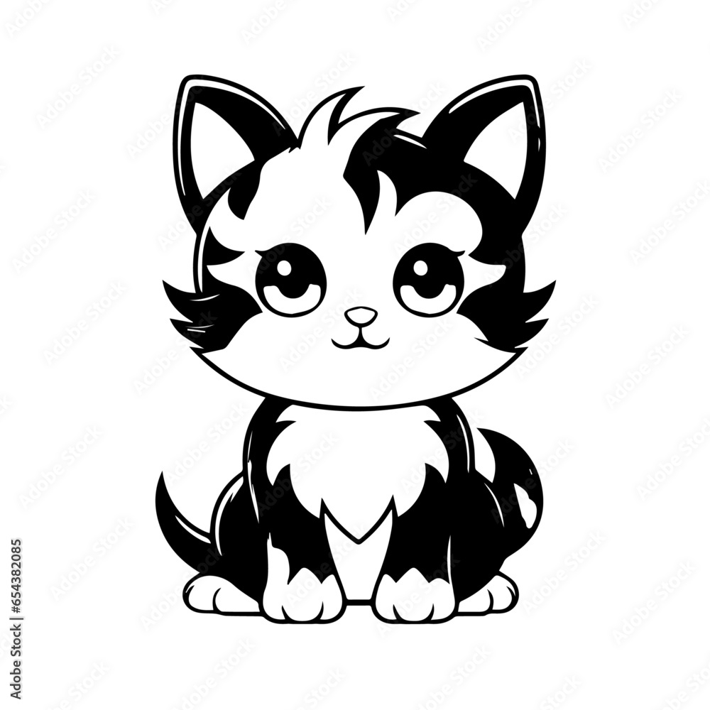 Cat illustration for colouring books. Cute black and white cat with big eyes for colouring. Furry Cat simple vector. Mammal. Animal. Coloring book vector
Cat illustration for colouring books. Cute black and white cat with big eyes for colouring. Furry Cat simple vector. Mammal. Animal. Coloring book vector