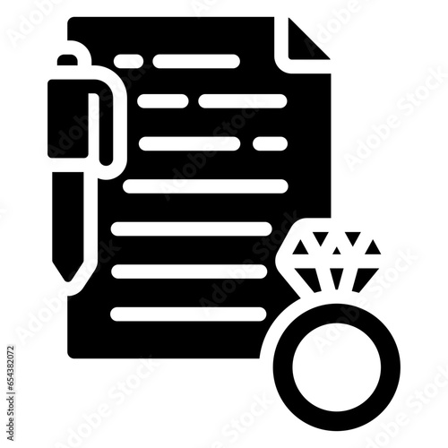Prenuptial Agreement Glyph Icon